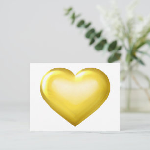 Cartão Postal Coração de vidro dourado
