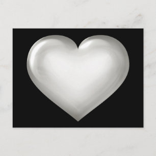 Cartão Postal Coração de vidro prateado