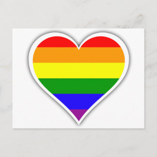 Cartão Postal Coração do arco-íris do orgulho gay