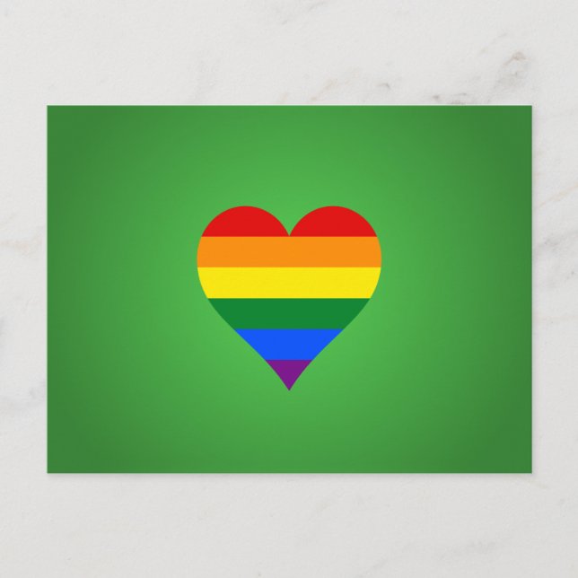 Cartão Postal Coração do orgulho LGBT (Frente)