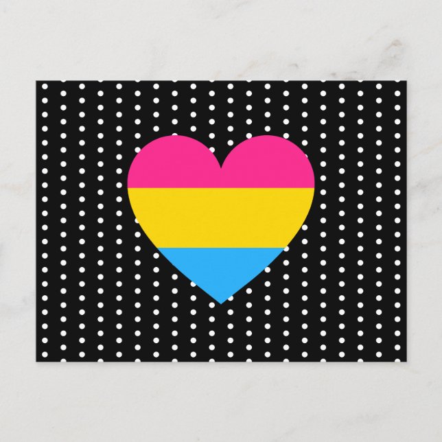 Cartão Postal Coração do Orgulho Pansexual (Frente)