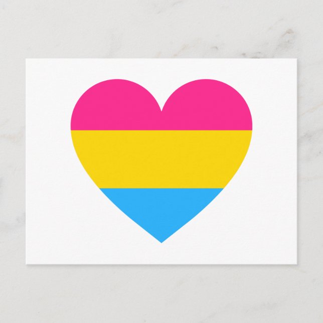 Cartão Postal Coração do Orgulho Pansexual (Frente)