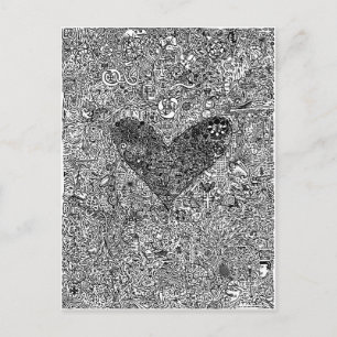 Cartão Postal Coração e Símbolos