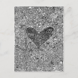 Cartão Postal Coração e Símbolos