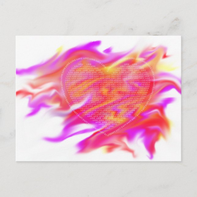 Cartão Postal Coração em Fogo (Frente)
