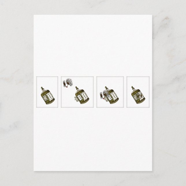 Cartão Postal Coração Enjaulado (Frente)