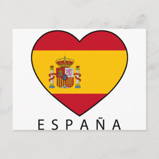 Cartão Postal Coração espanha com ESPANA preto