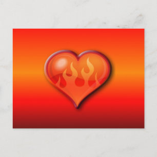 Cartão Postal Coração Flaming de Queima