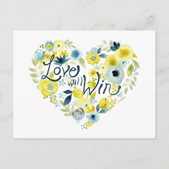 Cartão Postal Coração Floral II (Frente)