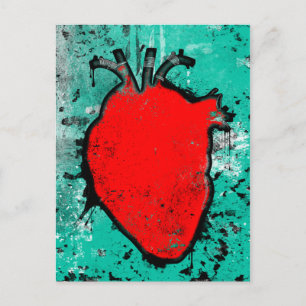 Cartão Postal coração grunge