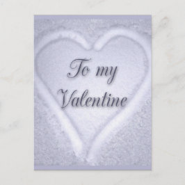 Cartão Postal Coração na neve