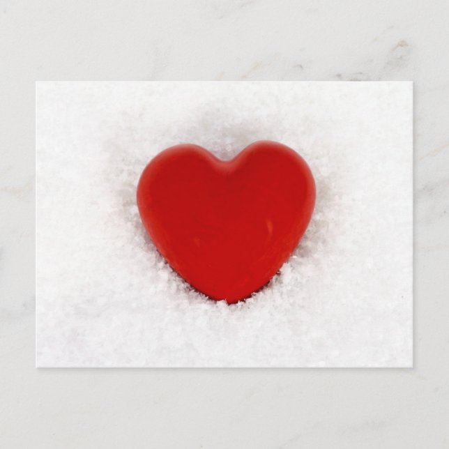 Cartão Postal Coração na neve (Frente)