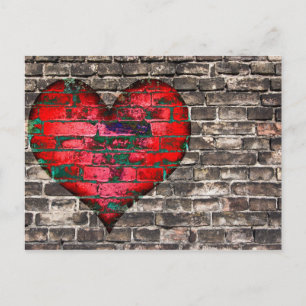 Cartão Postal Coração Na Parede