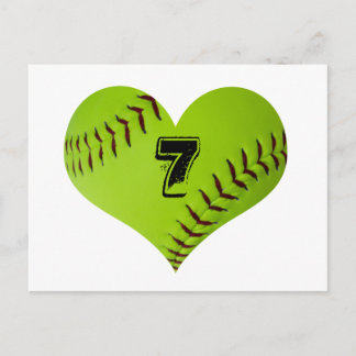 Cartão Postal Coração personalizada de softball