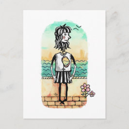 Cartão Postal Coração Quebrada de Garota