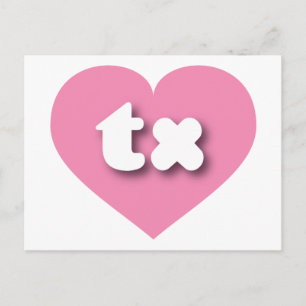 Cartão Postal Coração Rosa do Texas - amor