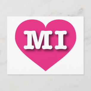 Cartão Postal Coração Rosa Quente MIchigan - Grande Amor