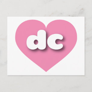 Cartão Postal Coração Rosa Sólido DC - amor