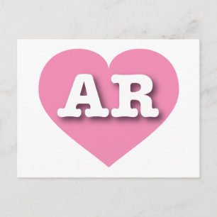 Cartão Postal Coração Rosa Sólido De Arkansas - Grande Amor