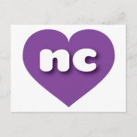 Coração roxa da Carolina do Norte - Eu amo nc