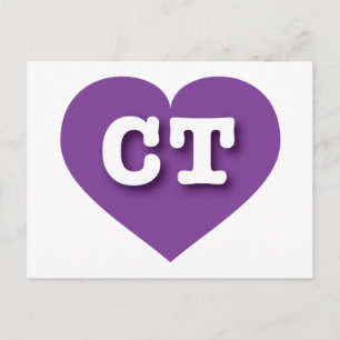 Cartão Postal Coração Roxo de Connecticut - Grande Amor