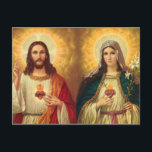 Cartão Postal Coração Sagrado de Jesus e Virgem Maria<br><div class="desc">Aliança dos Corações Sagrados de Jesus e Maria - impressões de arte em vários materiais. Uma ideia de presente de excelente para iluminar sua casa. Também comprar este trabalho de arte em capas de telefone, roupa, canecas, travesseiros e muito mais. Poster e Impressão de arte em roupas e para seu...</div>