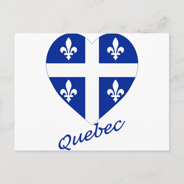 Cartão Postal Coração Sinalizador de Quebec com Nome (Frente)