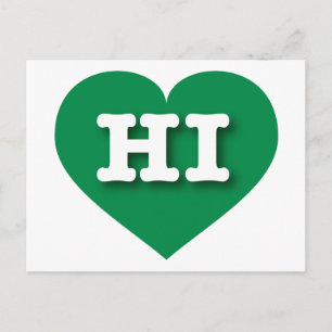 Cartão Postal Coração Verde Havaí - Grande Amor