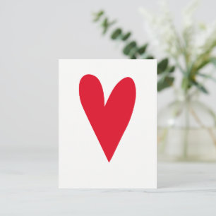 Cartão Postal Coração Vermelho Fofo