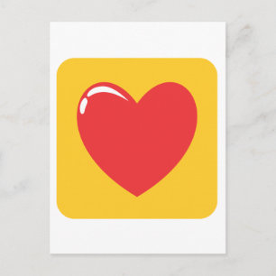 Cartão Postal Coração Vermelho Simbolizando Amor