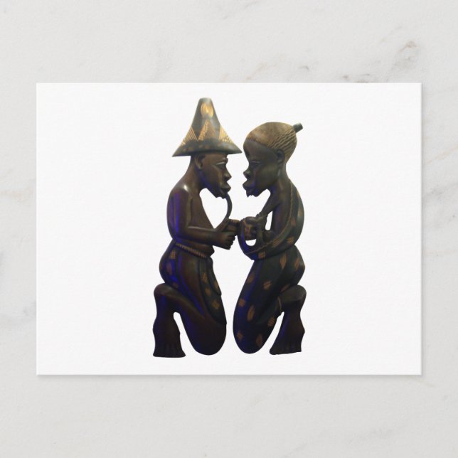 Cartão Postal Corações Africanos em Pares: Um Momento Linda (Frente)