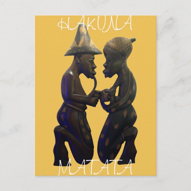 Cartão Postal Corações Africanos em Pares: Um Momento Linda (Frente)