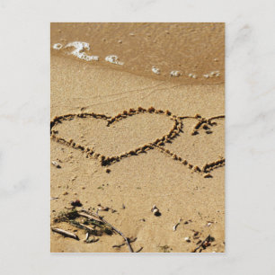 Cartão Postal Corações amor personalizado aniversários