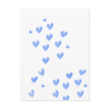 Corações Azuis de Aquarela Fofos