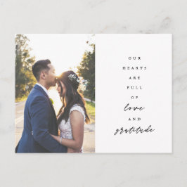 Cartão Postal Corações Cheios de Agradecimento de Casamento