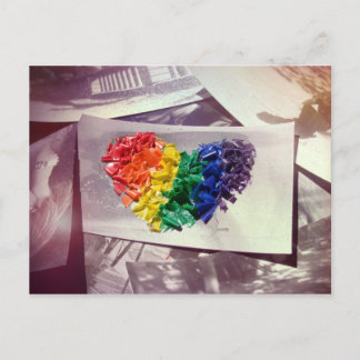 Cartão Postal Corações (Crayon Love)