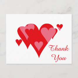 Cartão Postal Corações de Agradecimento por Janz White