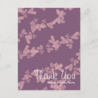 Corações de Aquarela Flutuantes Rosa Mauve Obrigad