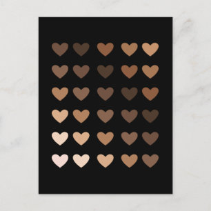 Cartão Postal Corações de melanina pelo amor melanatado do org