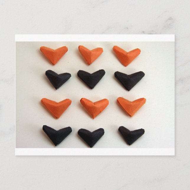 Cartão Postal Corações de Origami (Frente)