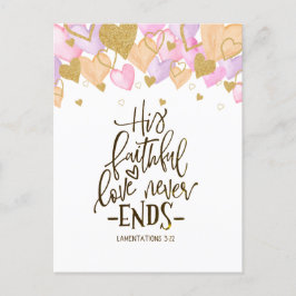 Cartão Postal Corações dias de os namorados e Flores Bíblia Vers