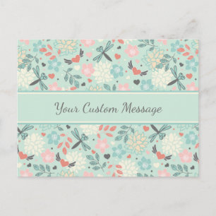 Cartão Postal Corações e Dragões Bonito