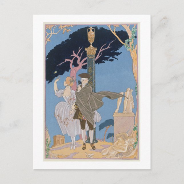 Cartão Postal Corações Quebrados, Estatuetas Quebradas, ilustraç (Frente)