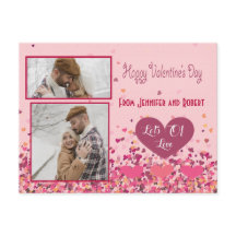 Corações Rosa Personalizados do Dia dos Namorados