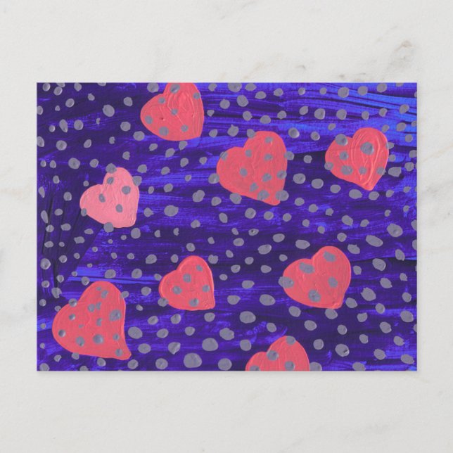 Cartão Postal corações rosa submarinos (Frente)