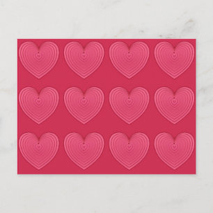 Cartão Postal Corações-Satanás cor-de-rosa Rosa profunda
