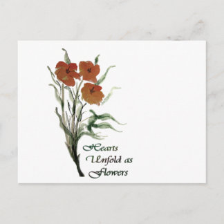 Cartão Postal Corações se Desabrocham Como Flores