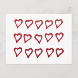 Cartão Postal Corações sobre fundo branco
