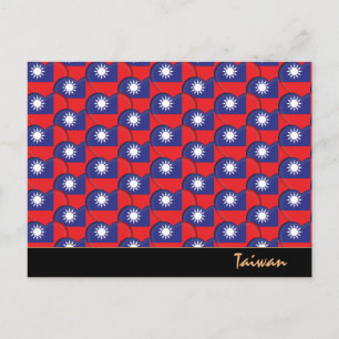 Cartão Postal Corações Taiwaneses & Bandeira de Taiwan / Taiwan