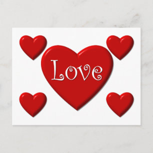Cartão Postal Corações Vermelhos Amor Casamento Aniversário Saud